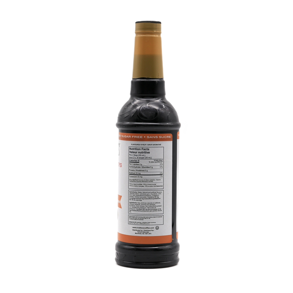 Matteo’s - Gesalzenes Schokoladenkaramell - Kaffeesirup (zuckerfrei) 750ml