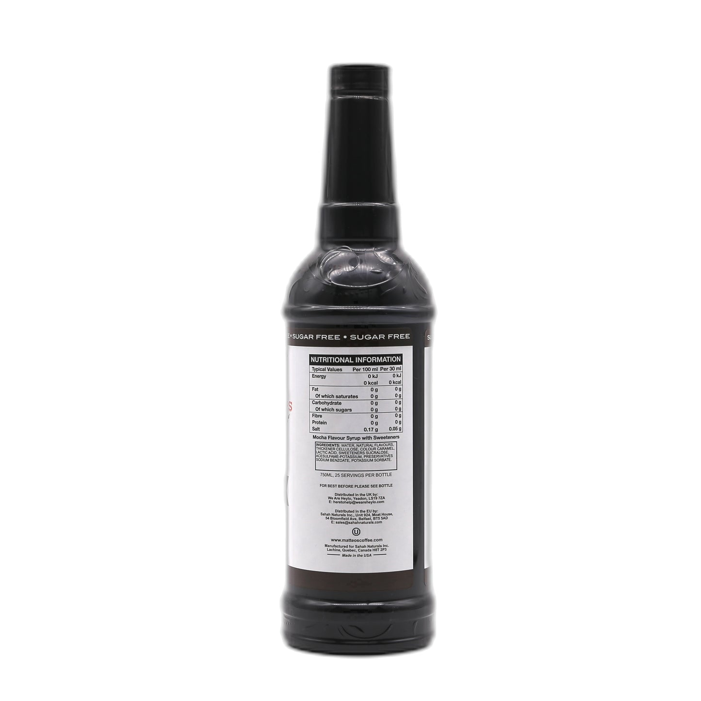 Matteo’s - Mokka - Kaffeesirup (zuckerfrei) 0,75 l