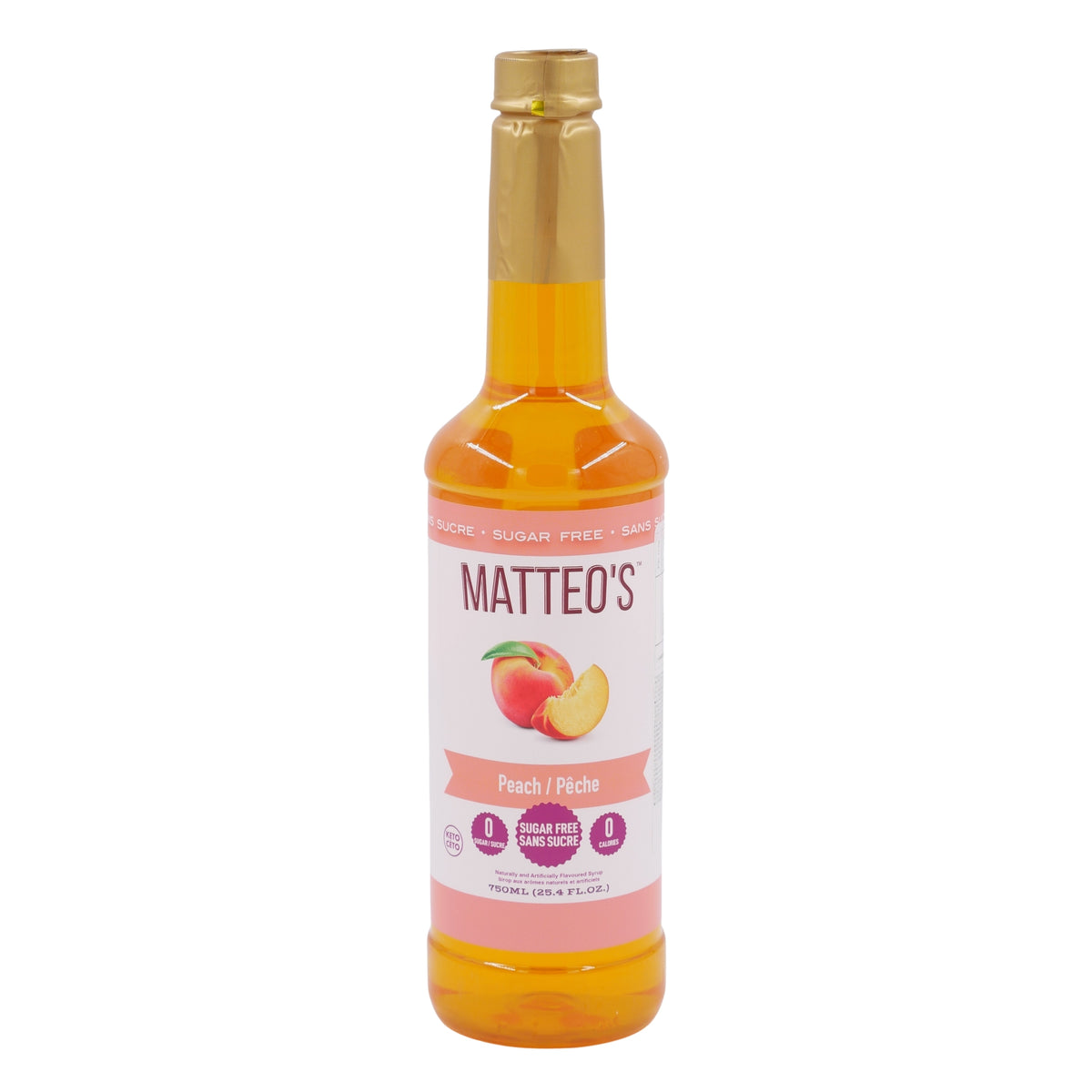 Matteo’s - Pfirsich - Sirup: Perfekt für Dessert, Kaffee und Matcha Latte (zuckerfrei) 1000ml