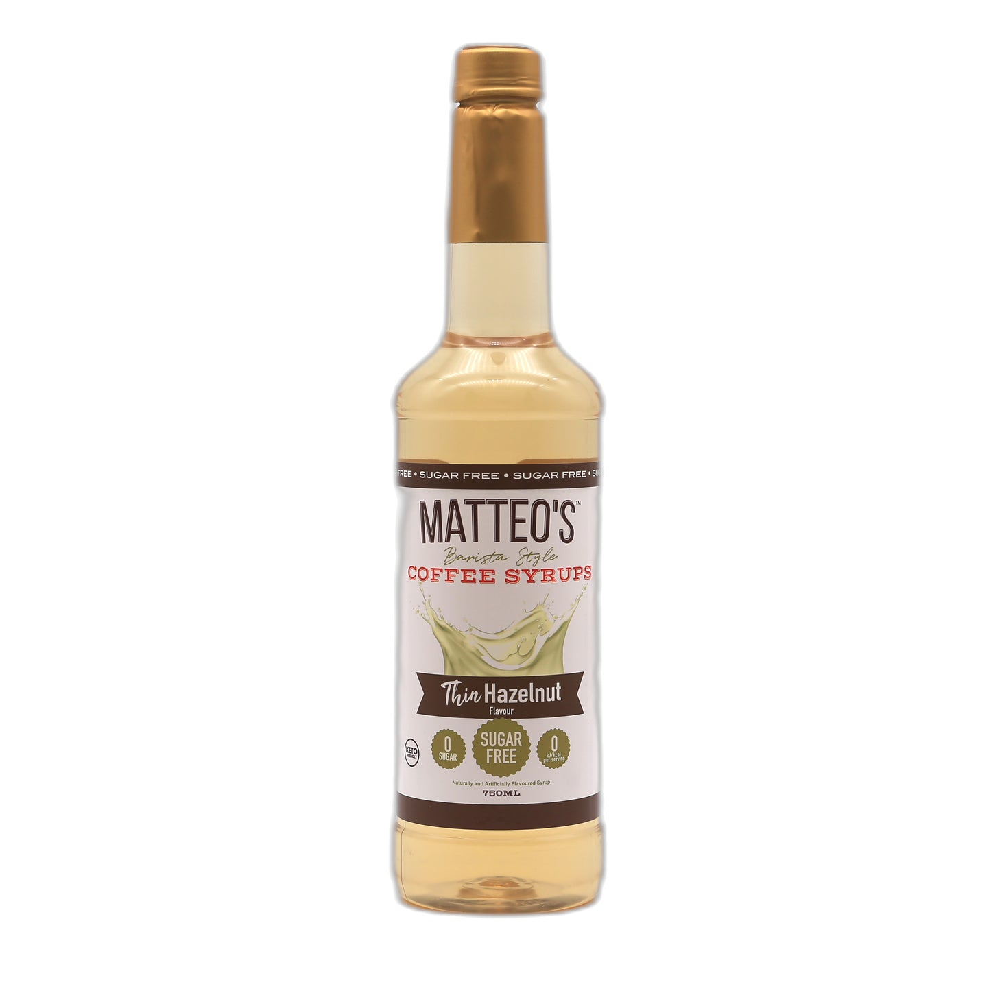 Matteo’s - Haselnuss - Kaffeesirup (zuckerfrei) 0,75 l