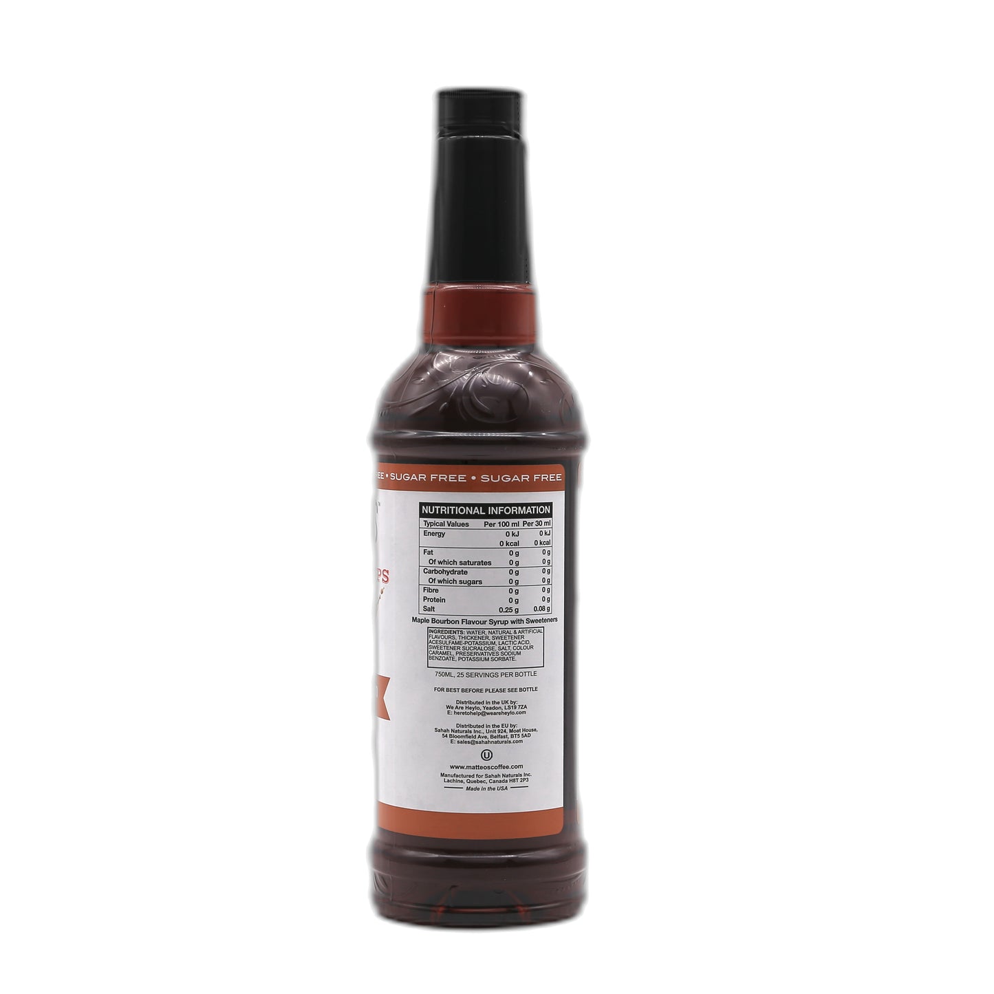 Matteo’s - Maple Bourbon - Kaffeesirup (zuckerfrei) 0,75 l
