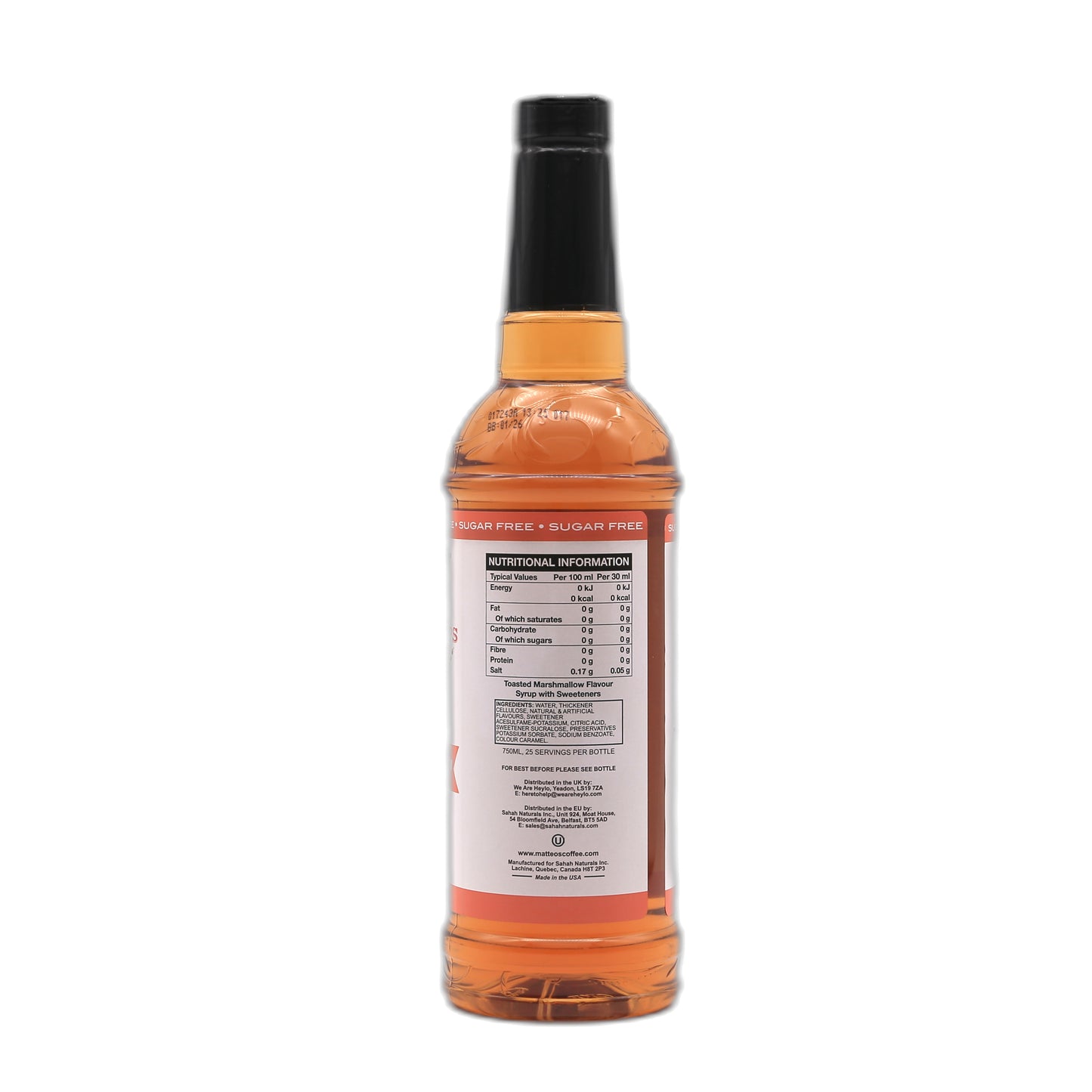 Matteo’s - Toasted Marshmallow - Kaffeesirup (zuckerfrei) 0,75 l